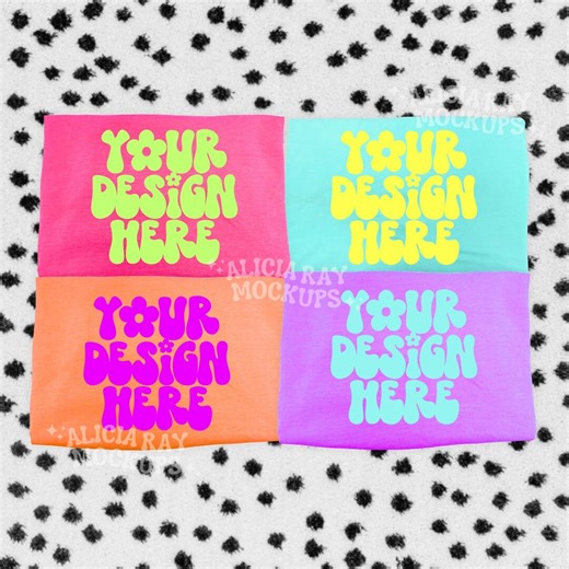 Comfort Colors C1717 Group Mockup | Trendy Mockup | Group Folded Shirt Mockup | Flat Lay Mockup | Bright Comfort Colors Mockup - Etsy