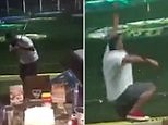 Drunk man falls off 2nd story top golf ledge after swing
