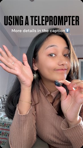 Subhana | Content Creator on Instagram: "People get really overwhelmed when they think about content creation. Remembering lines. Looking straight into the camera. Sounding confident. Not forgetting what to say midway—especially if you’re camera-conscious. But here’s a small hack that changes everything 👀 Teleprompter. You don’t have to memorize every word or stress about blanking out. With a teleprompter, you can simply read your script while looking directly at the camera—so it still feels na