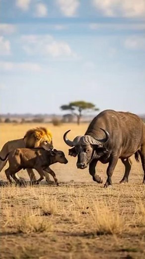 Lion vs Buffalo Fight | Lions vs Bhainsa | Buffalo vs Lion | Lion vs Bull Battle in Jungle