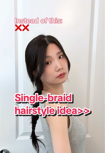 Quick single-braid style that stays put all day! Hope y’all like it. :) #hairstyles #hair #braidstyle #hairtutorial #explore