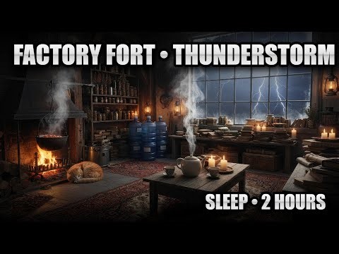 Cozy FACTORY FORT Ambience - THUNDERSTORM Sounds | Sleep 2 Hours