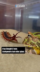 The Pacman Frog made a catastrophic error against the Scolopendra Centipede. Primal horror as the internal counter-strike begins. #Scolopendra #PacmanFrog ⚙️ AI-generated dramatization — No real insects or creatures are involved in these visuals. | Insects Zone