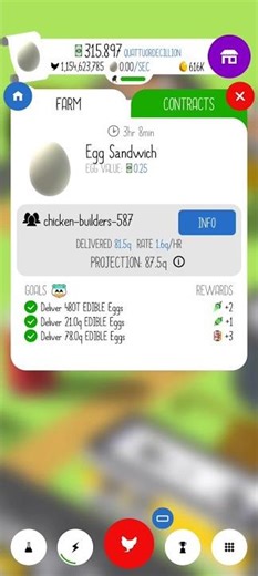 Egg Sandwich Contract Complete | Egg Inc