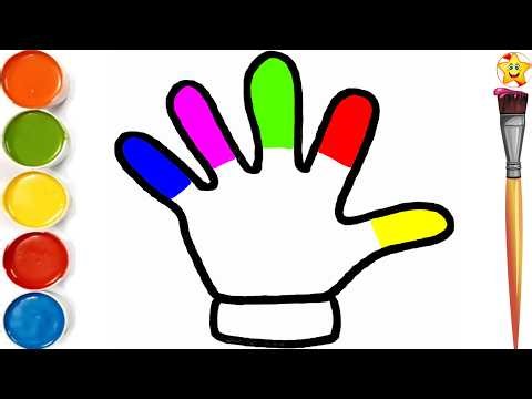 How To Draw Hand🖐🏼|| Colorful Hand Drawing For Kids || Easy And Simple Drawing For Kids & Toddlers.