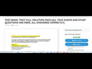 TEST BANK; TNCC FULL SOLUTION PACK (ALL TNCC EXAMS AND STUDY QUESTIONS ARE HERE