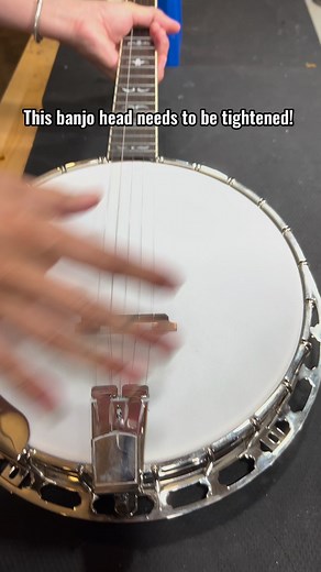 Tightening a banjo head #workingwednesday #banjo #banjorepair #guitartech #theacousticshoppe | The Acoustic Shoppe