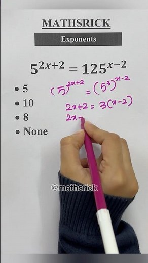 How to solve Exponential Equations Easily 📚✅ #study #knowledge #mathematics #exponents #olympaid