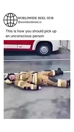 WORLDWIDE REEL HUB on Instagram: "Picking up an unconscious person is risky because you don’t know if they have a spinal or internal injury, so the default rule is don’t move them unless there’s immediate danger (fire, traffic, collapse). First, check responsiveness and breathing; if they’re breathing normally, leave them on the ground and place them in the recovery position to keep the airway open. If they’re not breathing, start CPR and call emergency services. If you must move them, keep the