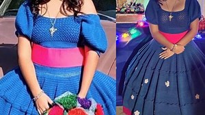 15-year-old designs and crochets her own quinceañera dress