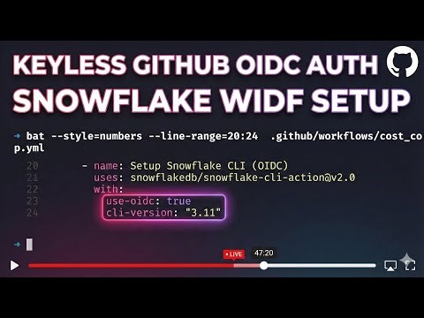 Keyless Github OIDC Auth: Snowflake WIDF Setup 🔑