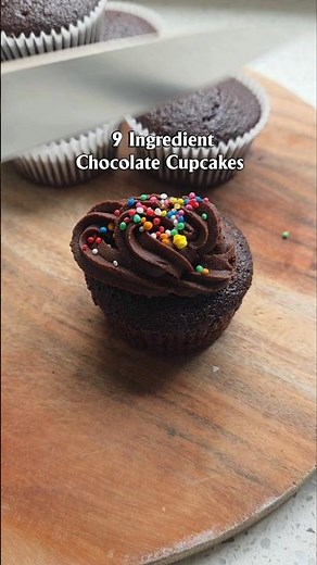 The Only Chocolate Cupcake Recipe You Need (9 Ingredients!) #simplebaking #chocolate