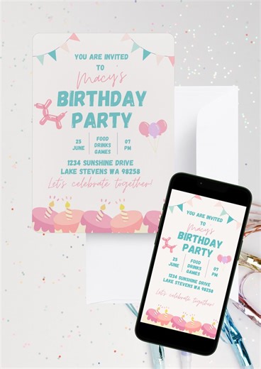 Kids Birthday Invitation | Fun Birthday Party Invite | Editable Template | Printable Digital Download - Etsy