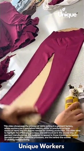 Satisfying Fabric Cutting: Hot Knife Slices Perfectly Through Garment Material