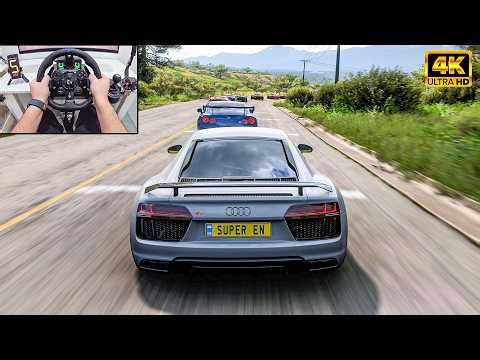 Audi R8 V10 Plus VS Supercars - Forza Horizon 5 | Logitech G923 Steering Wheel