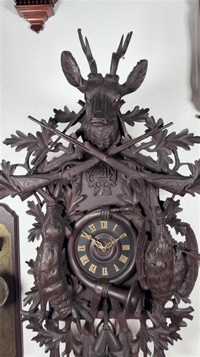 Finally My 1800s G H S Black Forest Hunter Cuckoo Clock is Back to Life #clock #antiqueclock #cuckooclock #cuckoo #foryoupage
