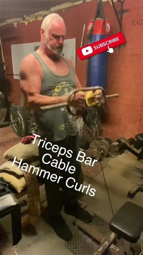 Triceps Bar Cable Hammer Curls #fitness #griptraining #grip#gripstrength #hammercurl #forearms