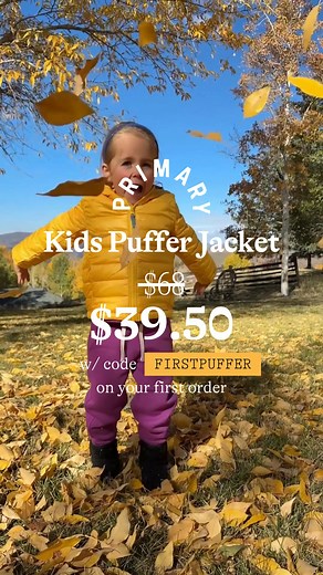 NEW CUSTOMER SPECIAL! 🤫 Get our best-selling, machine-washable kids puffer for only $39.50 with code FIRSTPUFFER. | Primary.com
