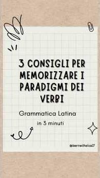 3 Consigli per Memorizzare i Paradigmi Latini 📚 Metodo Facile #shorts