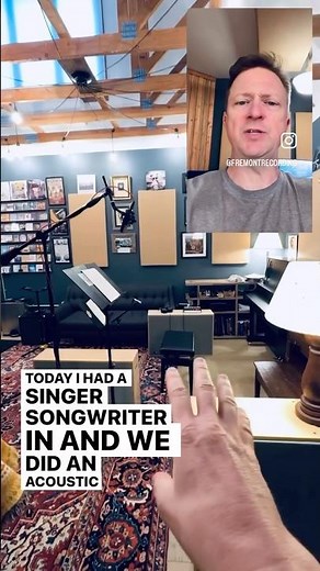 A great example of a singer songwriter setup for acoustic guitar and a vocal.