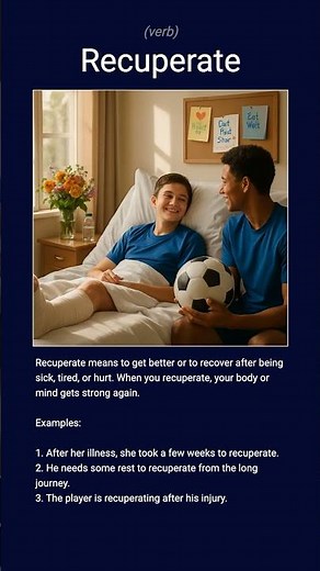 English word 'recuperate' verb B2