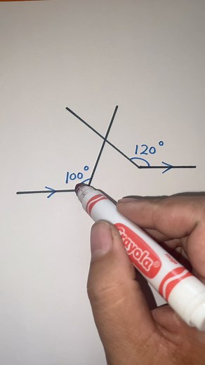 Math Tricks on Instagram: "Parallel lines | Angles of triangle #angle #geometry"