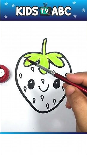 How to draw a strawberry Drawing easy with colour. || strawberry Drawing for beginners || colouring.