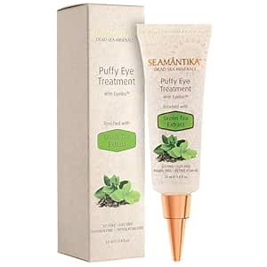 Puffy Eye Treatment Instant results – Naturally Eliminate Wrinkles, Puffiness, Dark Circle and Bags in Minutes – Hydrating Eye Cream w/ Green Tea Extract, Dead Sea Minerals by SEAMANTIKA – .8 fl.oz.