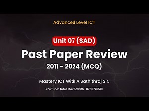 A/L ICT MCQ Discussion 2011-2024 | Unit 07 System Analysis & Design (Tamil) | Tutor Max Sathith