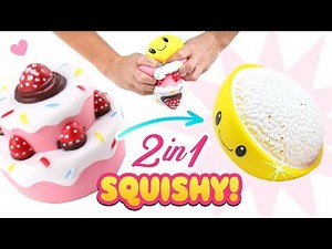 2in1 Wende-SQUISHY! Torte wird zu Reisschale!!! SQUISHIES DIY! Basteln mit Kindern cutelifehacksde