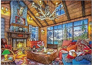 Ceaco - Rustic Lodge - Log Cabin Retreat - 1000 Piece Jigsaw Puzzle