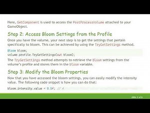 How to Change the Intensity Value of Bloom Effects in Unity2D Scripts