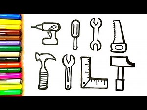 How to draw construction tools for kids #construction #drawing #colours #learning