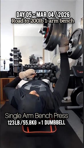 123LB (55.80KG) Dumbbell Bench Press (1 ARM)