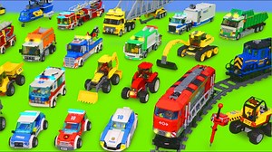 480K views · 9.6K reactions | Fire Truck, Police Cars, Garbage Trucks, Tractor, Bus & Bulldozer LEGO Toy Vehicles for Kids | Pet's Studio TV | Facebook