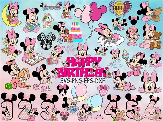 Baby Minnie Mouse SVG: Birthday Party Cricut Files (digital Download) - Etsy