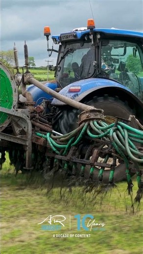 New Holland T7.210 Spreading Digestate with a 12m AgQuip Dribble Bar