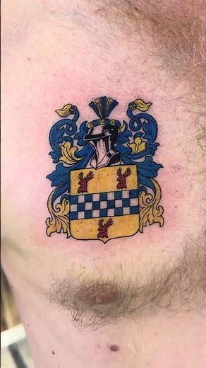 🛡️ Medieval Family Crest Chest Tattoo ⚔️