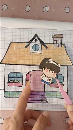 ✨diy paper🎀 cute paper doll house 🏡종이 인형 만들기 #cutipie.artroom