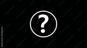 Question mark sign animation. Neon colored digital 2D big question rotating. Futuristic glowing question mark. for creative thinking idea and problem solving concept.