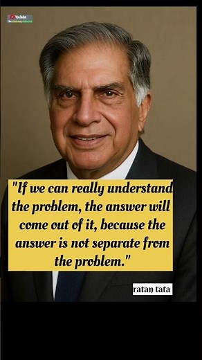 Ratan Tata's Secret to Problem-Solving | The Answer is NOT Separate from the Problem! #motivation