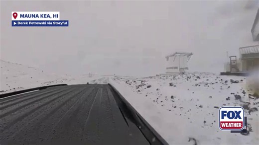 Watch: Kona low dumps inches of snow on Hawaii's Mauna Kea volcano
