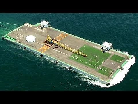 ２０１１年５月１５日 メガフロート、福島向け出港 放射能汚染水を保管へ