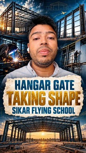 Inside the Hangar Construction ✈️ | Sikar Flying School Progress | Capt. P. Kumar