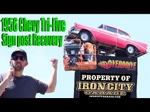Can we get it down?? 1956 Chevy 210, flying car recovery at Overdrive Entertainment club.