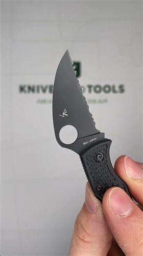 Spyderco Manbug Wharncliffe Black MBKWSBK Black FRN serrated pocket knife