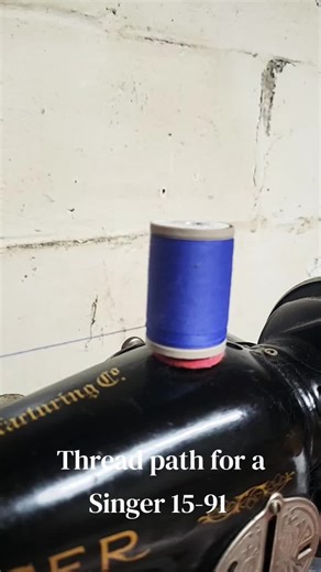 Thread path for a Singer 15-91 #sewingtiktok #vintagesewingmachine #vintagesingersewingmachine #singer15
