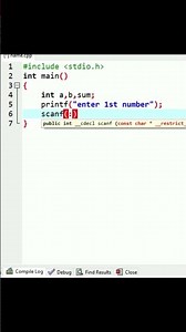 Sum of two numbers-Use of printf() & scanf() in C program #shorts #c++ #programming #coding .