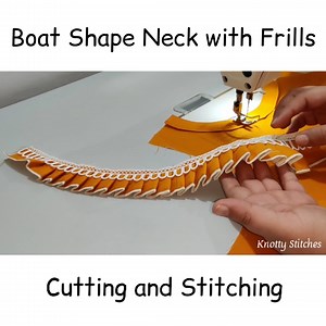 Boat Shape neck Design Cutting and Stitching/ Boat neck design with frills #cutting #stitching #design #sewing #diy #boatneck #neckdesigns | Knotty Stitches