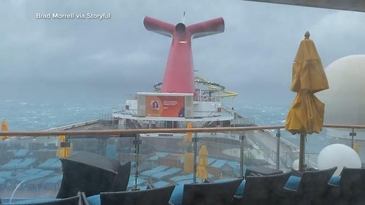 New video shows cruise ship rocked by rough seas